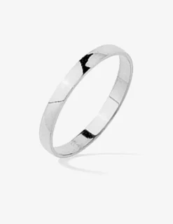 Alliance or blanc 375 ‰ demi-bombée 2,5 mm - Mariage