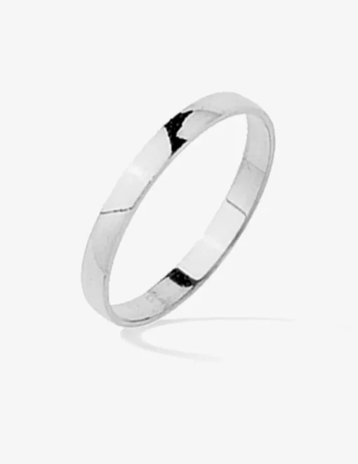 Alliance or blanc 375 ‰ demi-bombée 2,5 mm - Mariage