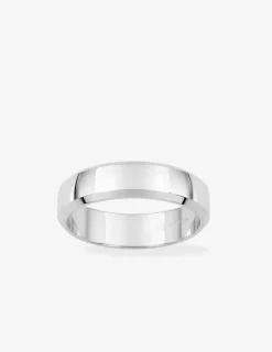 Alliance or blanc 375 ‰ demi-bombée 5 mm - Mariage