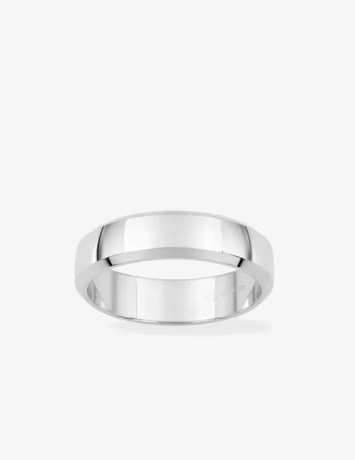 Alliance or blanc 375 ‰ demi-bombée 5 mm - Mariage