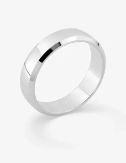 Alliance or blanc 375 ‰ demi-bombée 5 mm - Mariage