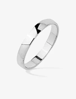 Alliance or blanc 375 ‰ demi-bombée 3 mm - Mariage