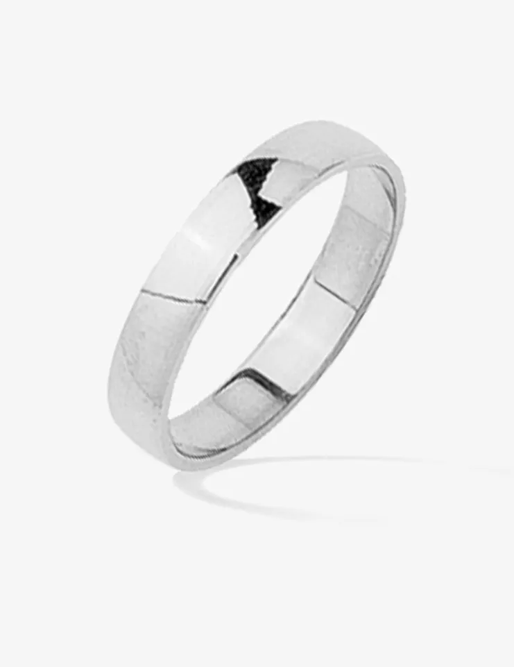 Alliance or blanc 375 ‰ demi-bombée 3,5 mm - Mariage