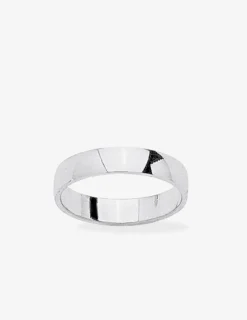 Alliance or blanc 375 ‰ demi-bombée 4 mm - Mariage