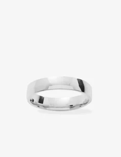 Alliance or blanc 375 ‰ demi-bombée 4 mm - Mariage