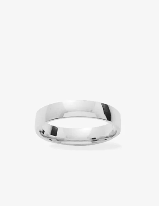 Alliance or blanc 375 ‰ demi-bombée 4 mm - Mariage