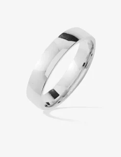 Alliance or blanc 375 ‰ demi-bombée 4 mm - Mariage