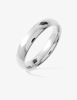 Alliance or blanc 375 ‰ demi-jonc 4 mm - Mariage