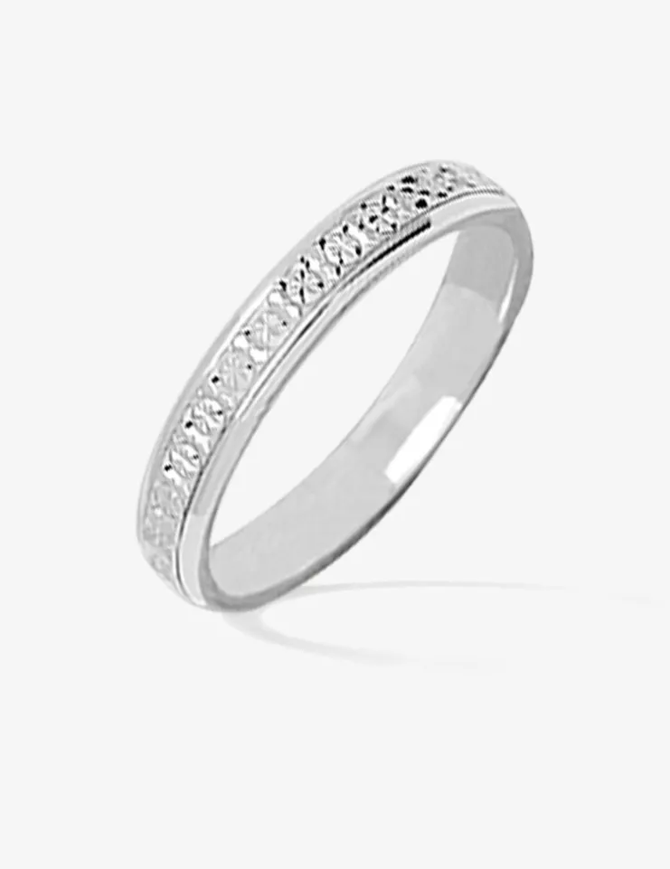 Alliance or blanc 750 ‰ diamantée - Mariage