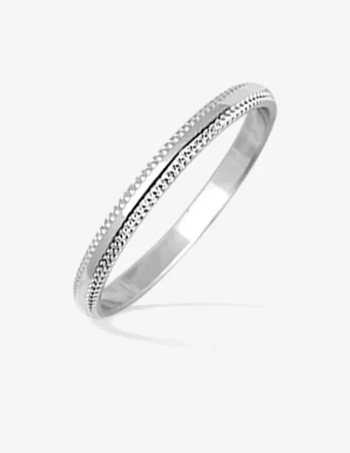 Alliance or blanc 750 ‰ diamantée - Mariage