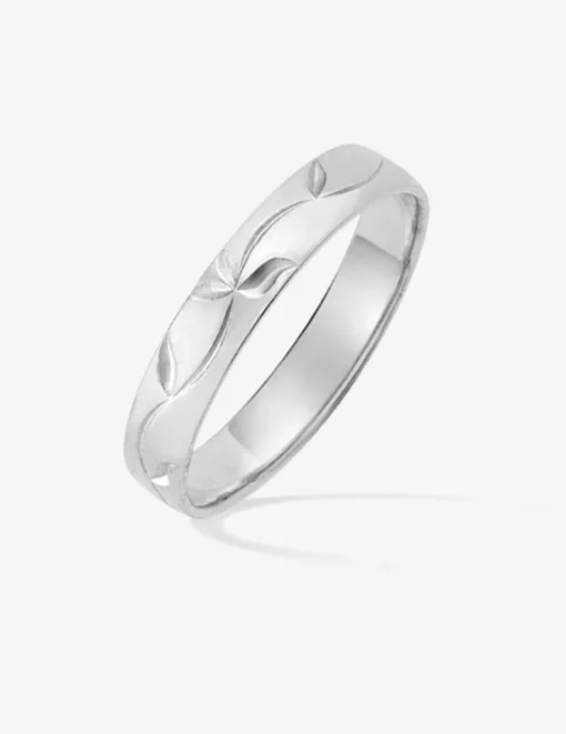Alliance or blanc 750 ‰ fantaisie - Mariage