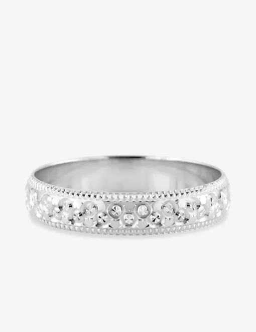 Alliance or blanc 375 ‰ fantaisie - Mariage