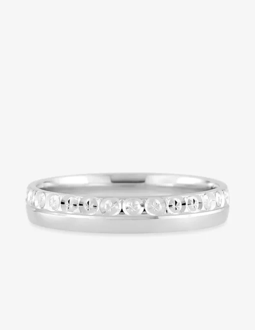 Alliance or blanc 375 ‰ fantaisie - Mariage
