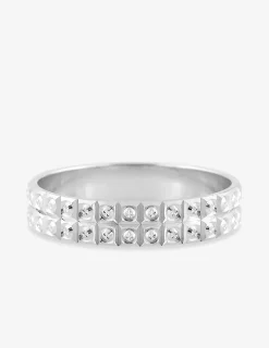 Alliance or blanc 375 ‰ fantaisie - Mariage