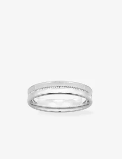 Alliance or blanc 750 ‰ fantaisie concave - Mariage