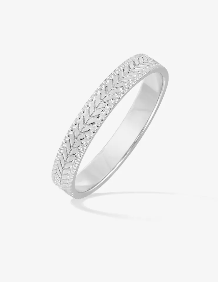 Alliance or blanc 375 ‰ fantaisie - Mariage