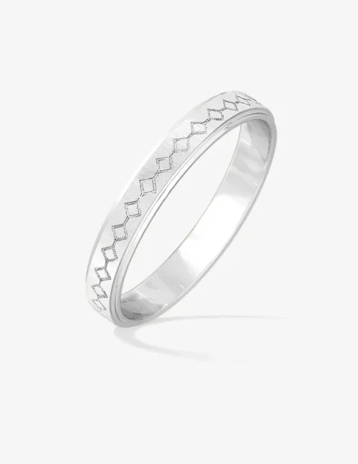 Alliance or blanc 375 ‰ fantaisie - Mariage