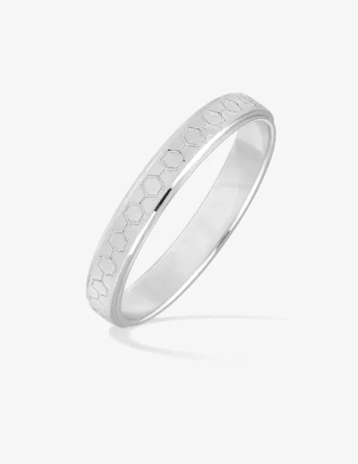 Alliance or blanc 375 ‰ fantaisie - Mariage