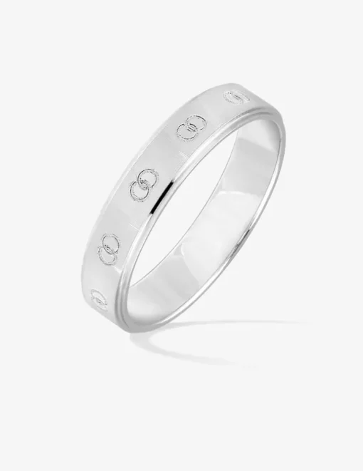 Alliance or blanc 375 ‰ fantaisie - Mariage