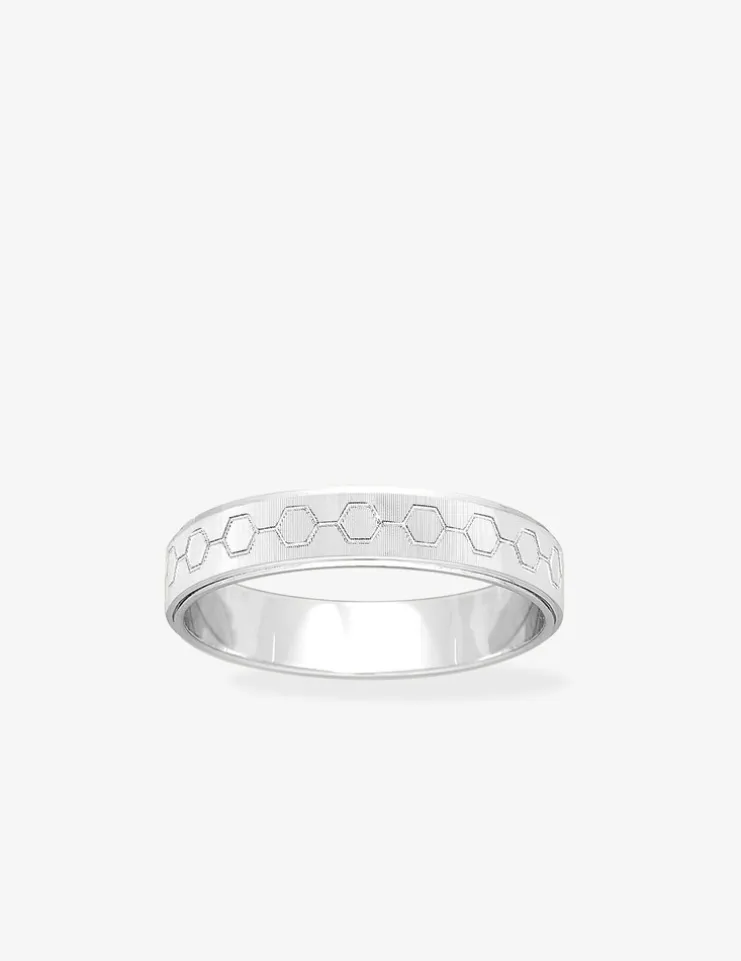 Alliance or blanc 375 ‰ fantaisie - Mariage