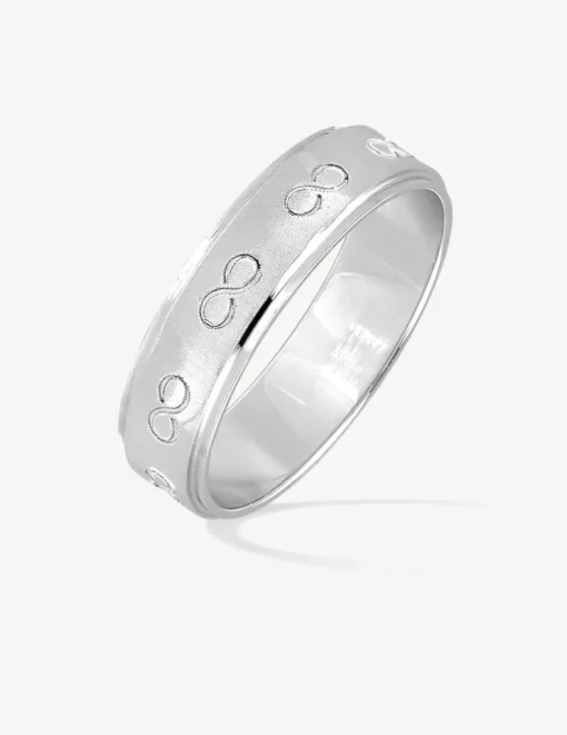 Alliance or blanc 375 ‰ fantaisie - Mariage