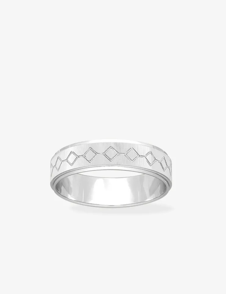 Alliance or blanc 375 ‰ fantaisie - Mariage