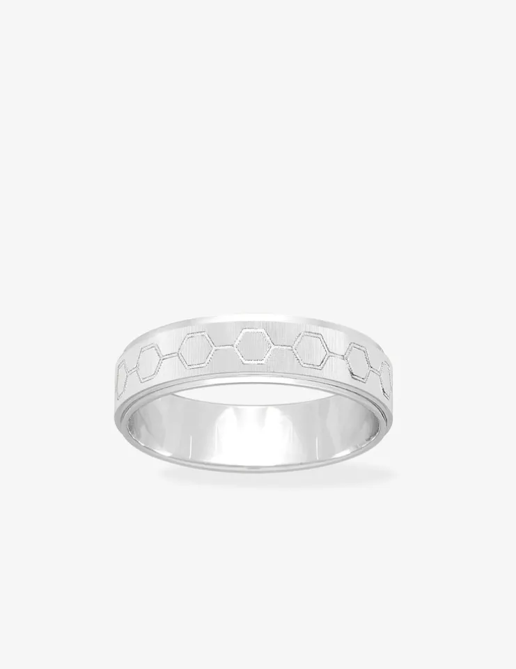 Alliance or blanc 375 ‰ fantaisie - Mariage