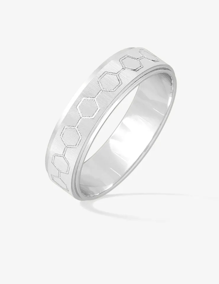 Alliance or blanc 375 ‰ fantaisie - Mariage