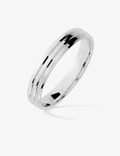 Alliance or blanc 375 ‰ fantaisie - Mariage