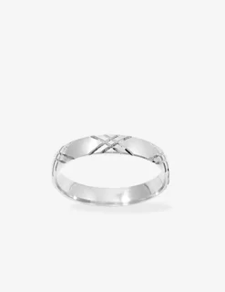 Alliance or blanc 375 ‰ fantaisie - Mariage