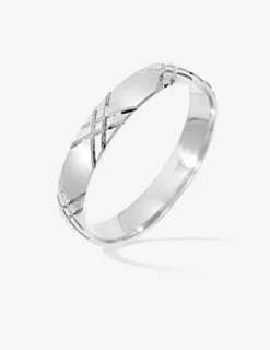 Alliance or blanc 375 ‰ fantaisie - Mariage