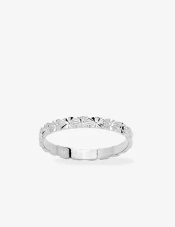 Alliance or blanc 375 ‰ fantaisie - Mariage