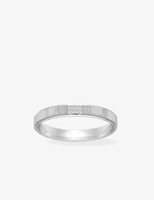 Alliance or blanc 750 ‰ motif rainure - Mariage