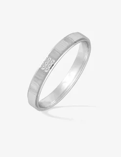 Alliance or blanc 750 ‰ motif rainure - Mariage