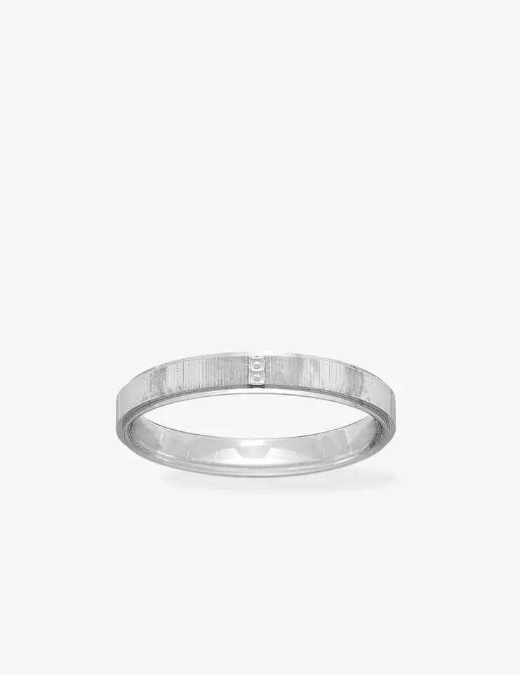 Alliance or blanc 750 ‰ motif rainure - Mariage