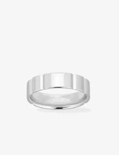Alliance or blanc 750 ‰ rainurée - Mariage