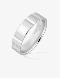 Alliance or blanc 750 ‰ rainurée - Mariage