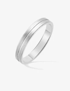 Alliance or blanc 750 ‰ ruban - Mariage