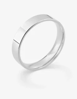 Alliance or blanc 375 ‰ ruban 4 mm - Mariage