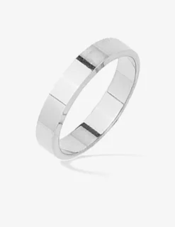 Alliance or blanc 375 ‰ ruban 4 mm - Mariage