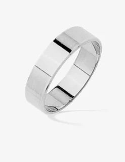 Alliance or blanc 375 ‰ ruban 5 mm - Mariage