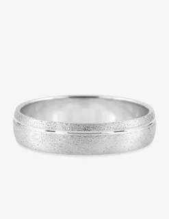 Alliance or blanc 750 ‰ texturée et rainure - Mariage