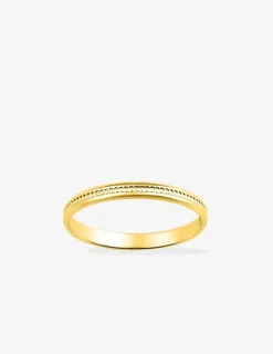 Alliance or jaune 750 ‰ classique perlée - Mariage