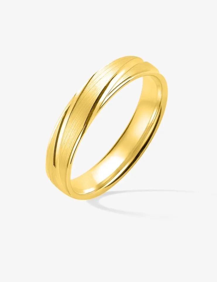 Alliance or jaune 750 ‰ contemporaine - Mariage