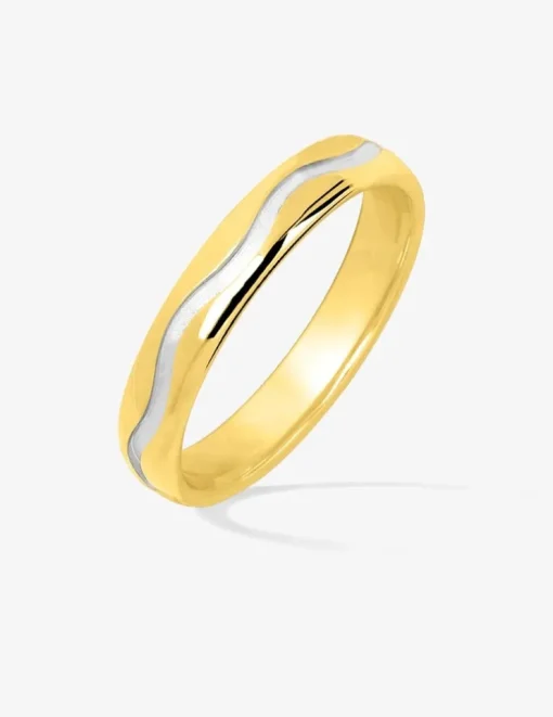 Alliance or jaune 750 ‰ contemporaine - Mariage