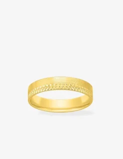 Alliance or jaune 750 ‰ demi texturée - Mariage