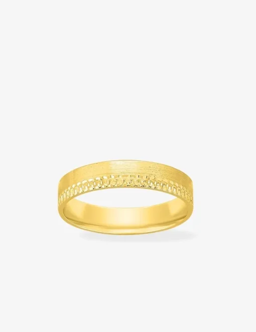 Alliance or jaune 750 ‰ demi texturée - Mariage
