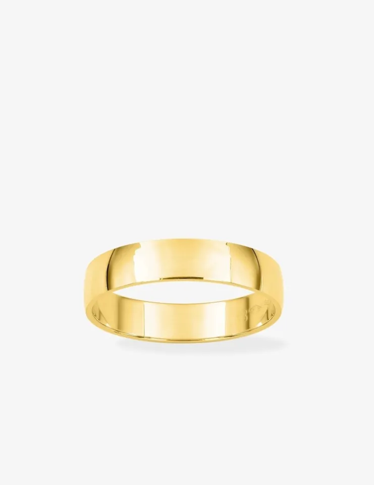 Alliance or jaune 375 ‰ demi-bombée 4 mm - Mariage