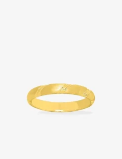 Alliance or jaune 750 ‰ diamantée et satinée - Mariage