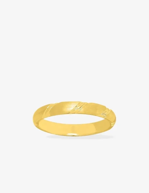 Alliance or jaune 750 ‰ diamantée et satinée - Mariage